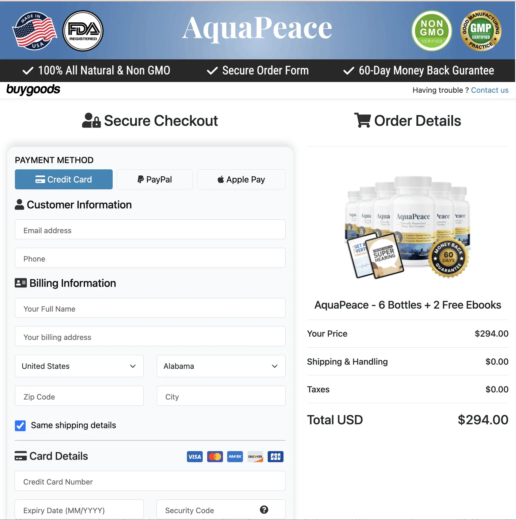 AquaPeace bottle